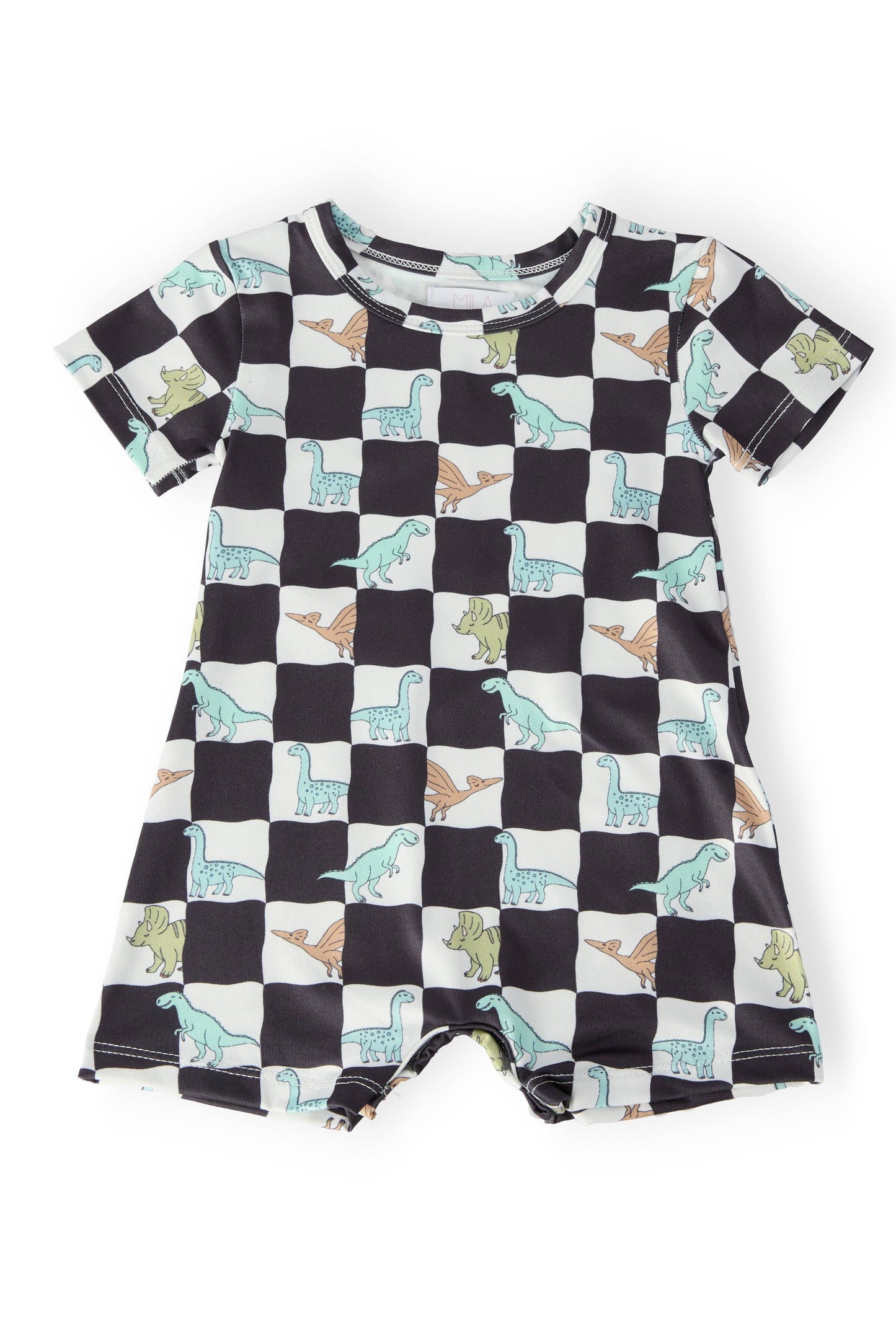 Mila & Rose - Dino Checkers S/S Shorty One-Piece