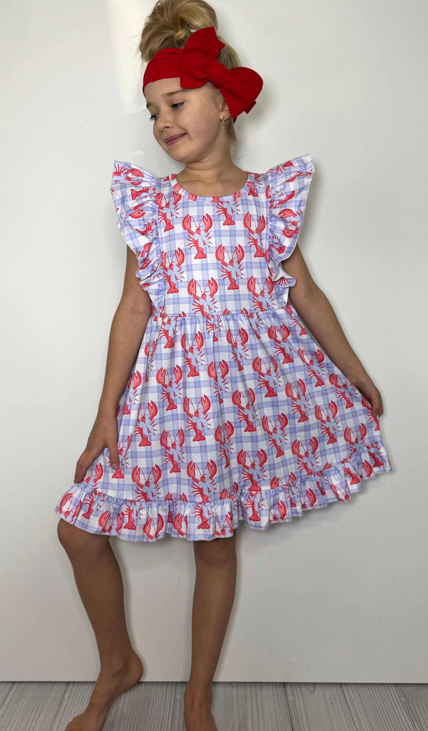 Clover Cottage - Preppy Lobster Girls Dress