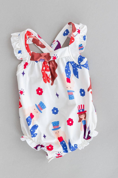 Mila & Rose - Mer-Made in the USA Ruffle Cross Back Romper