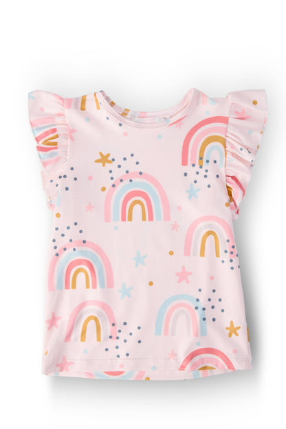 Mila & Rose - Over the Rainbow S/S Ruffle Tee: 5/6