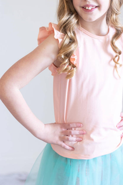 Mila & Rose - Peach S/S Ruffle Tee