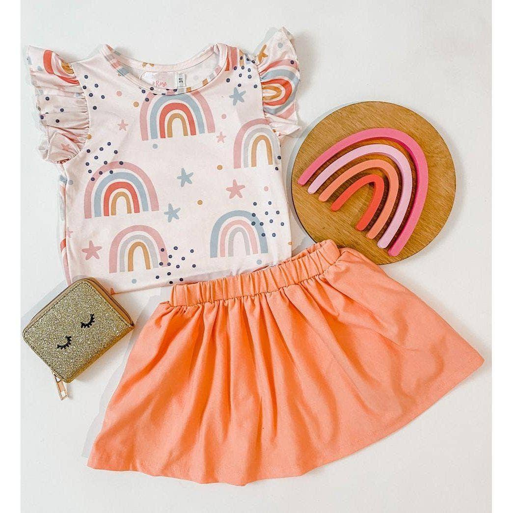 Mila & Rose - Over the Rainbow S/S Ruffle Tee: 5/6