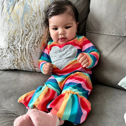Rainbow Heart Bell Romper