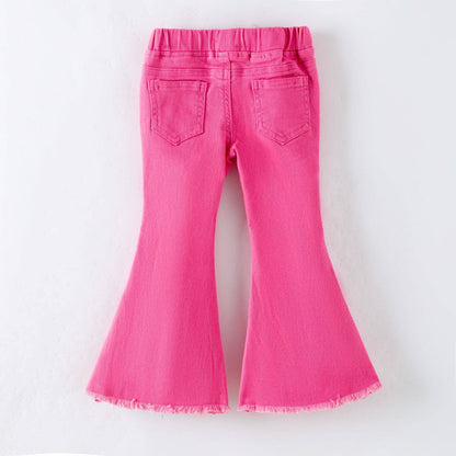 Pink Denim Flares