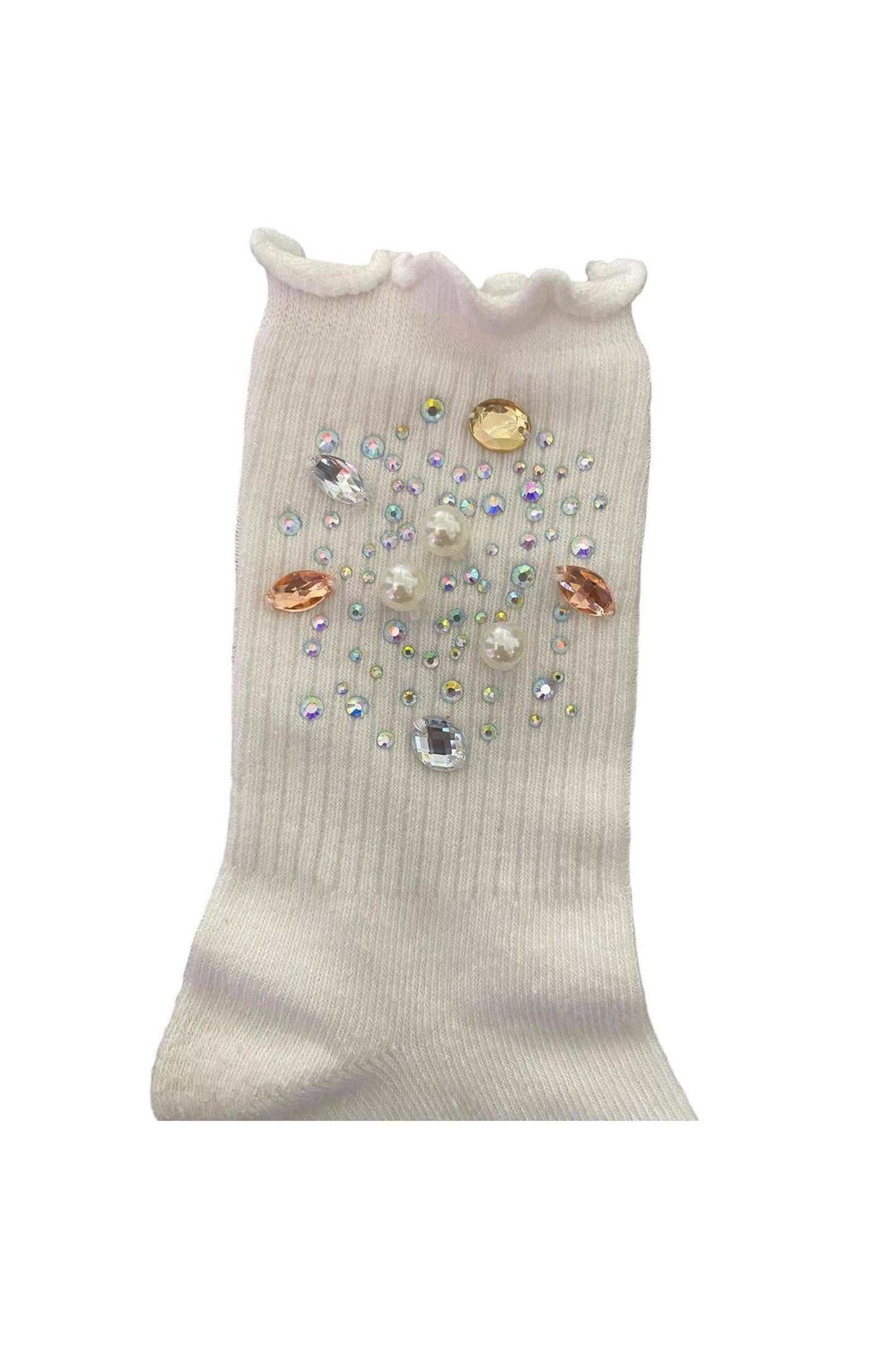 Three Wildflower Designs - Silver and Gold Gem High Socks