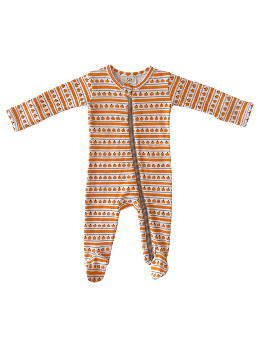 Pumpkin Stripe Zippy Romper