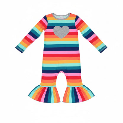 Rainbow Heart Bell Romper