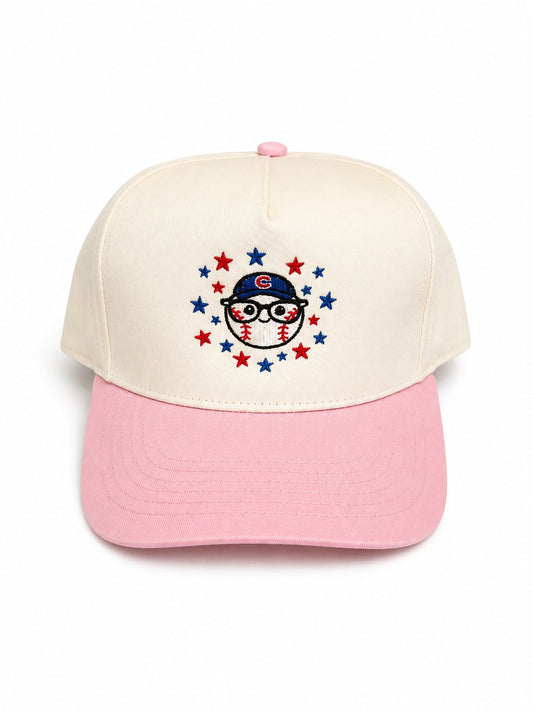 Cubs Baseball Hat w Stars - Pink