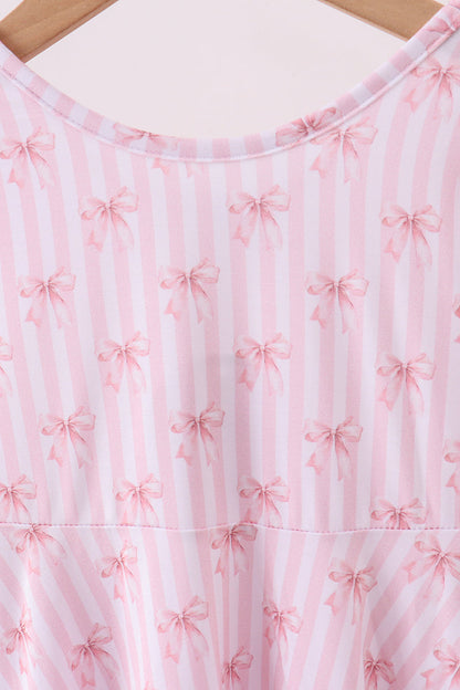 Blush Bow Stripe Dress