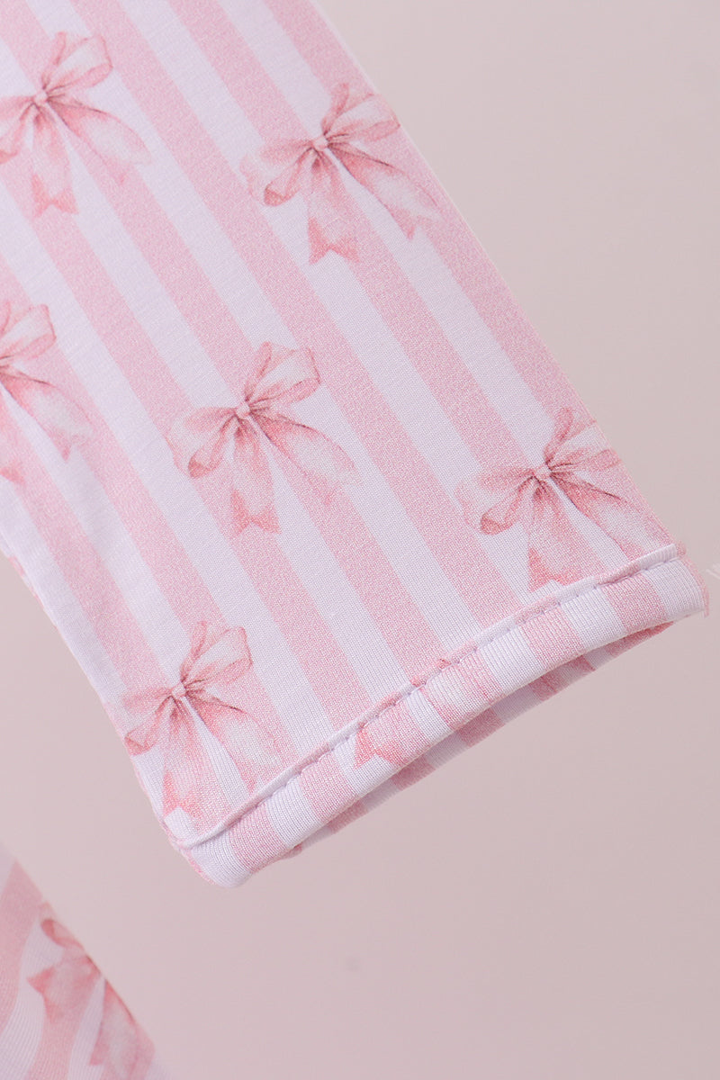 Blush Bow Stripe Dress