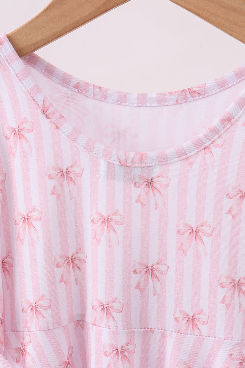 Blush Bow Stripe Dress
