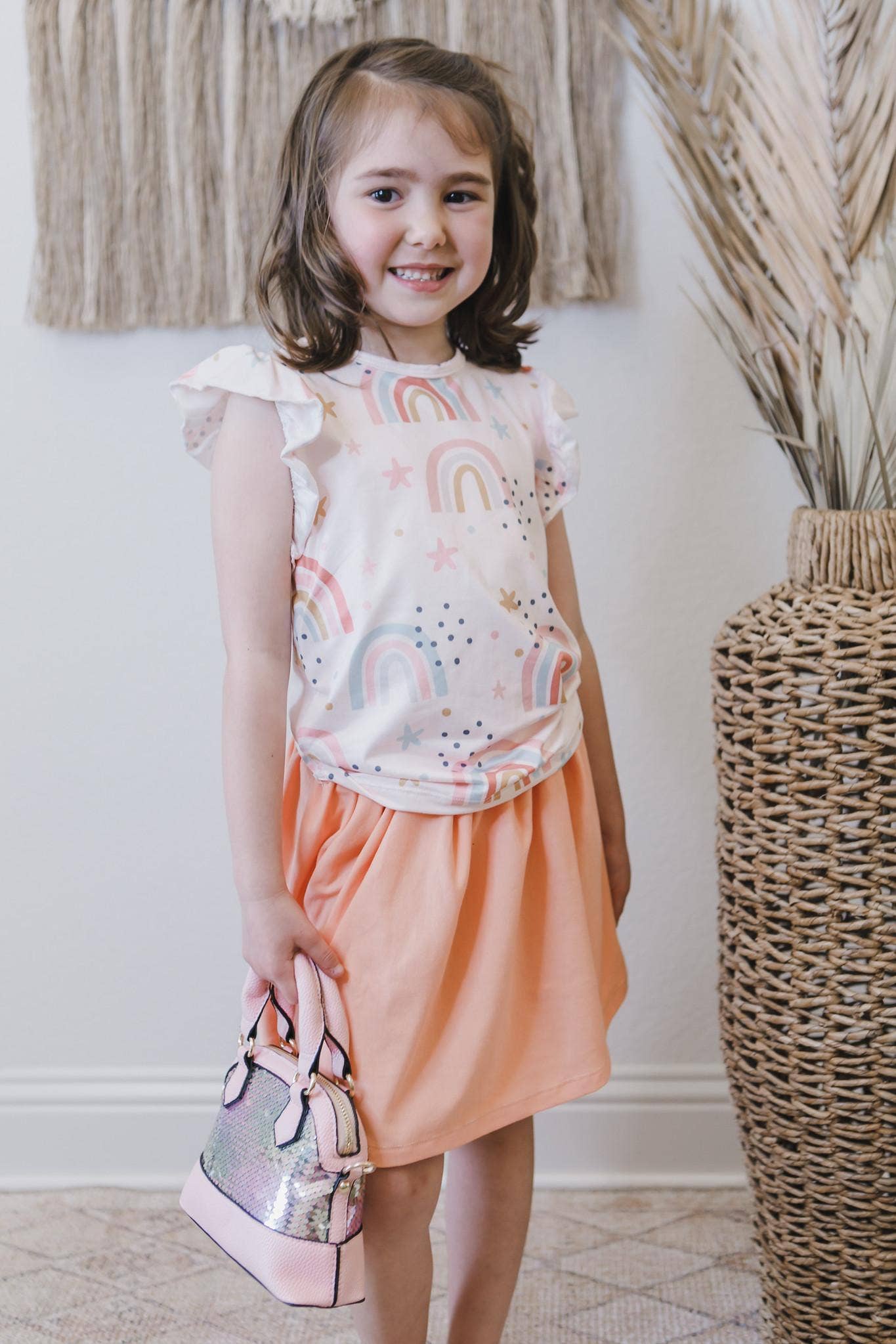Mila & Rose - Over the Rainbow S/S Ruffle Tee: 5/6