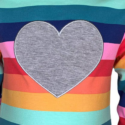 Rainbow Heart Bell Romper