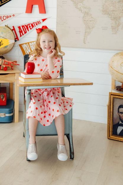 An Apple a Day 3/4 Sleeve Pocket Twirl Dress-Mila & Rose
