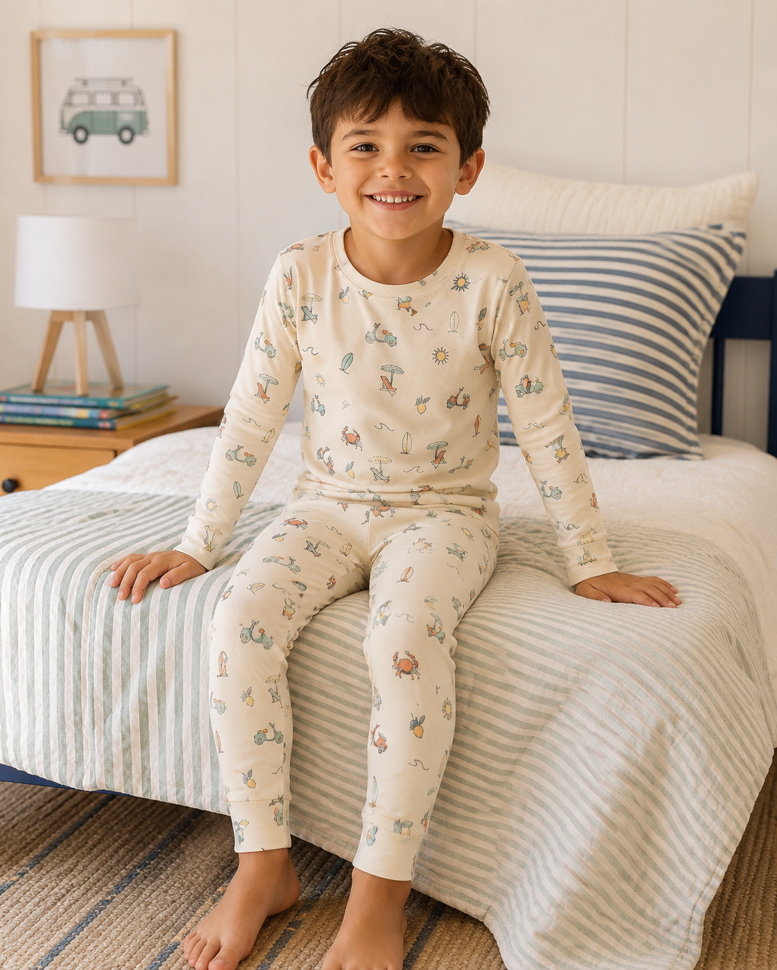 bug + bean kids - Bamboo 2-Piece Toddler Pajama Set - Summer Vibes | Unisex