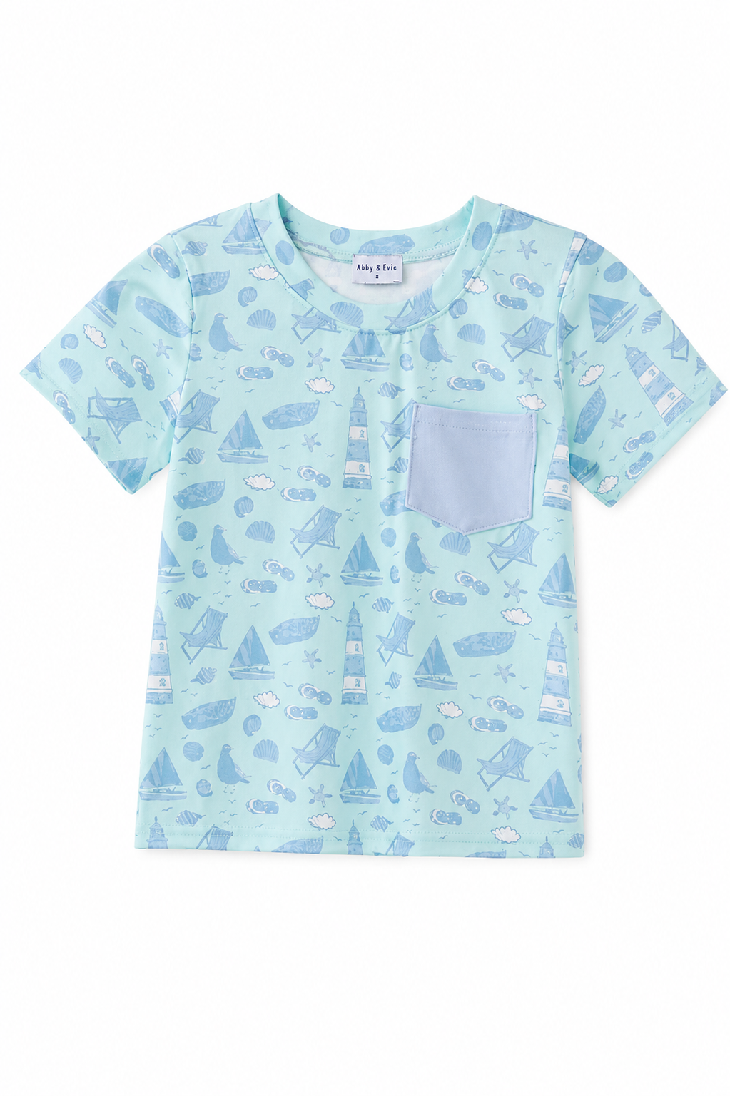 Beach Print Pocket Top