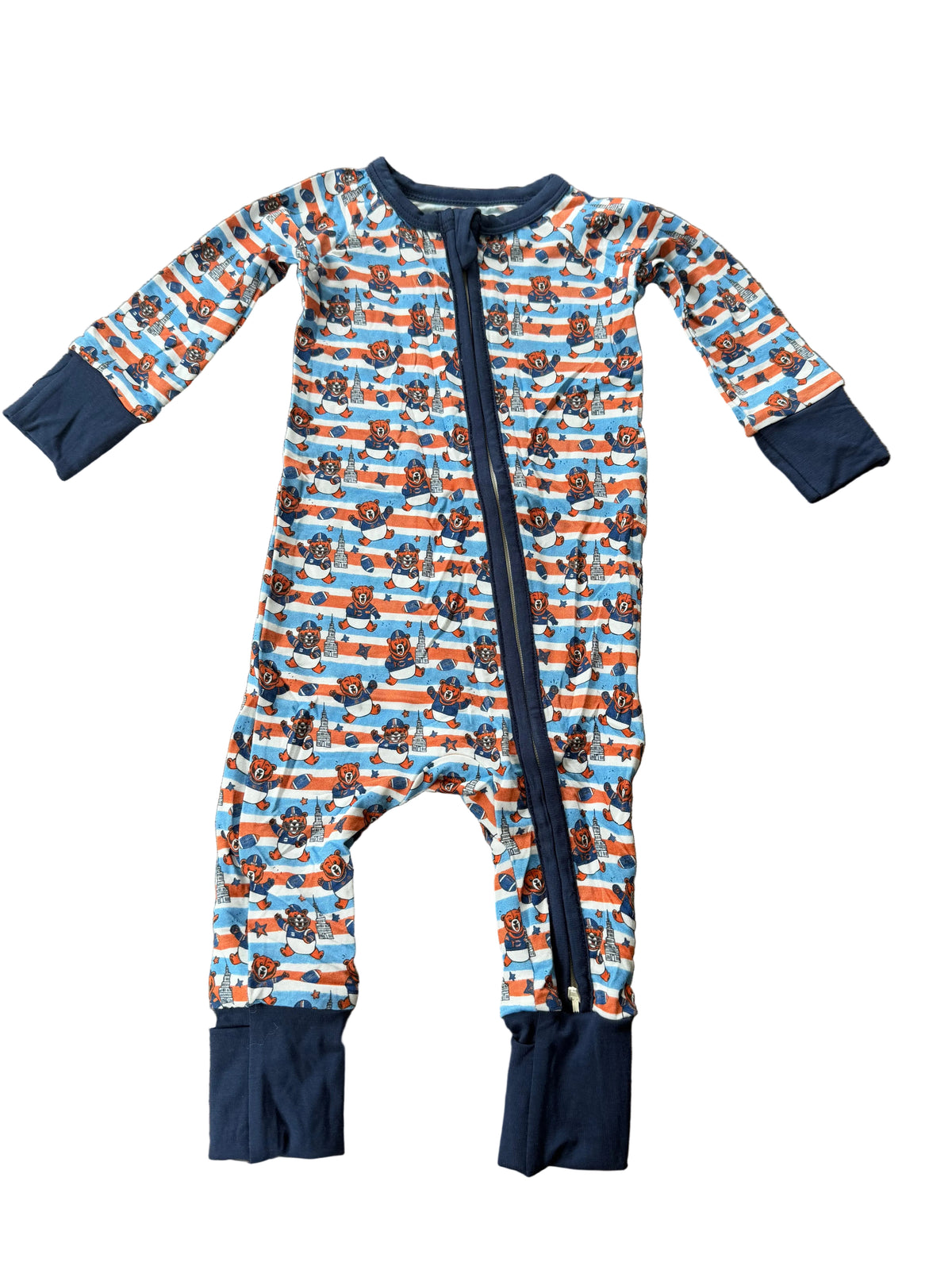 Chicago Football Bamboo Zippy Romper
