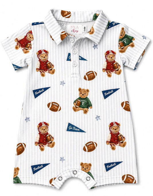 Varsity Bears Polo Shorty One-Piece-Mila & Rose