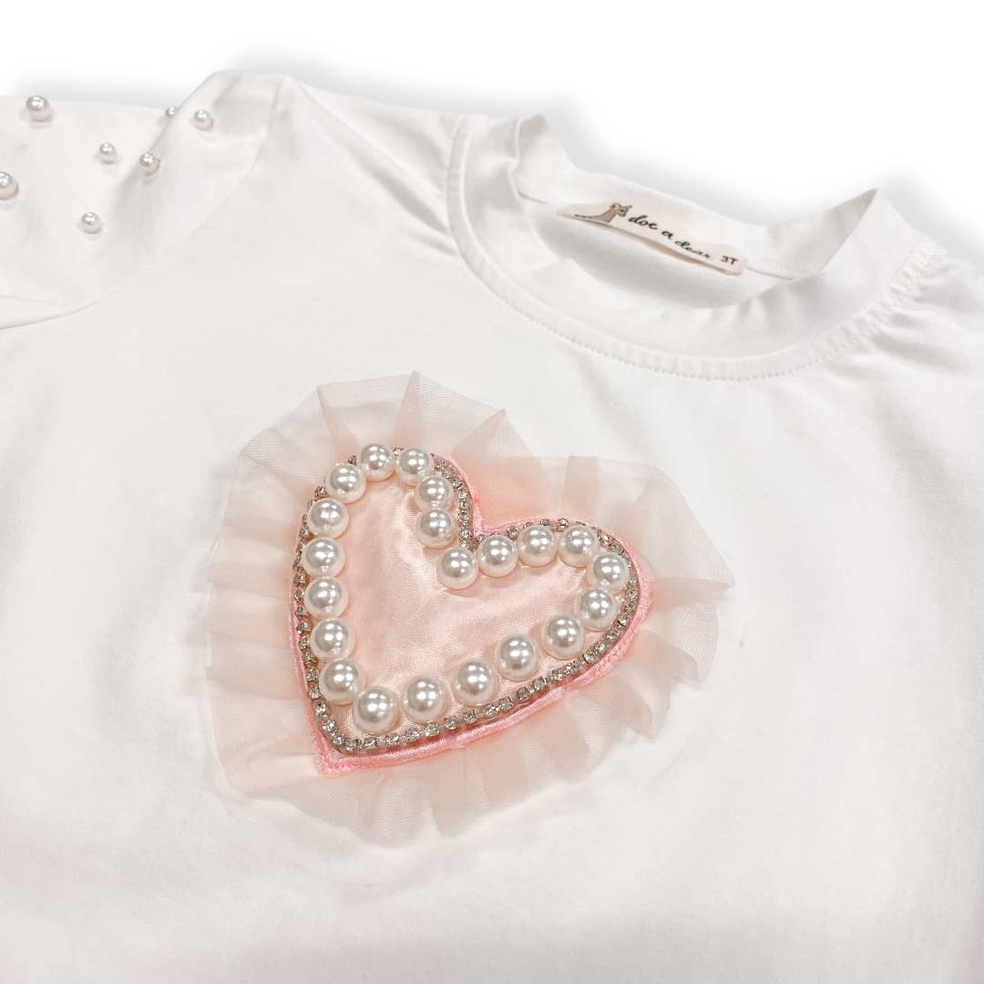 Doe a Dear - Pink Heart Patch Tee