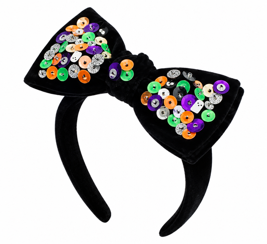 Velvet Halloween Bow Headband