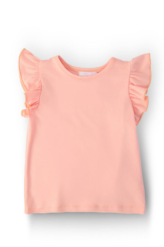 Mila & Rose - Peach S/S Ruffle Tee