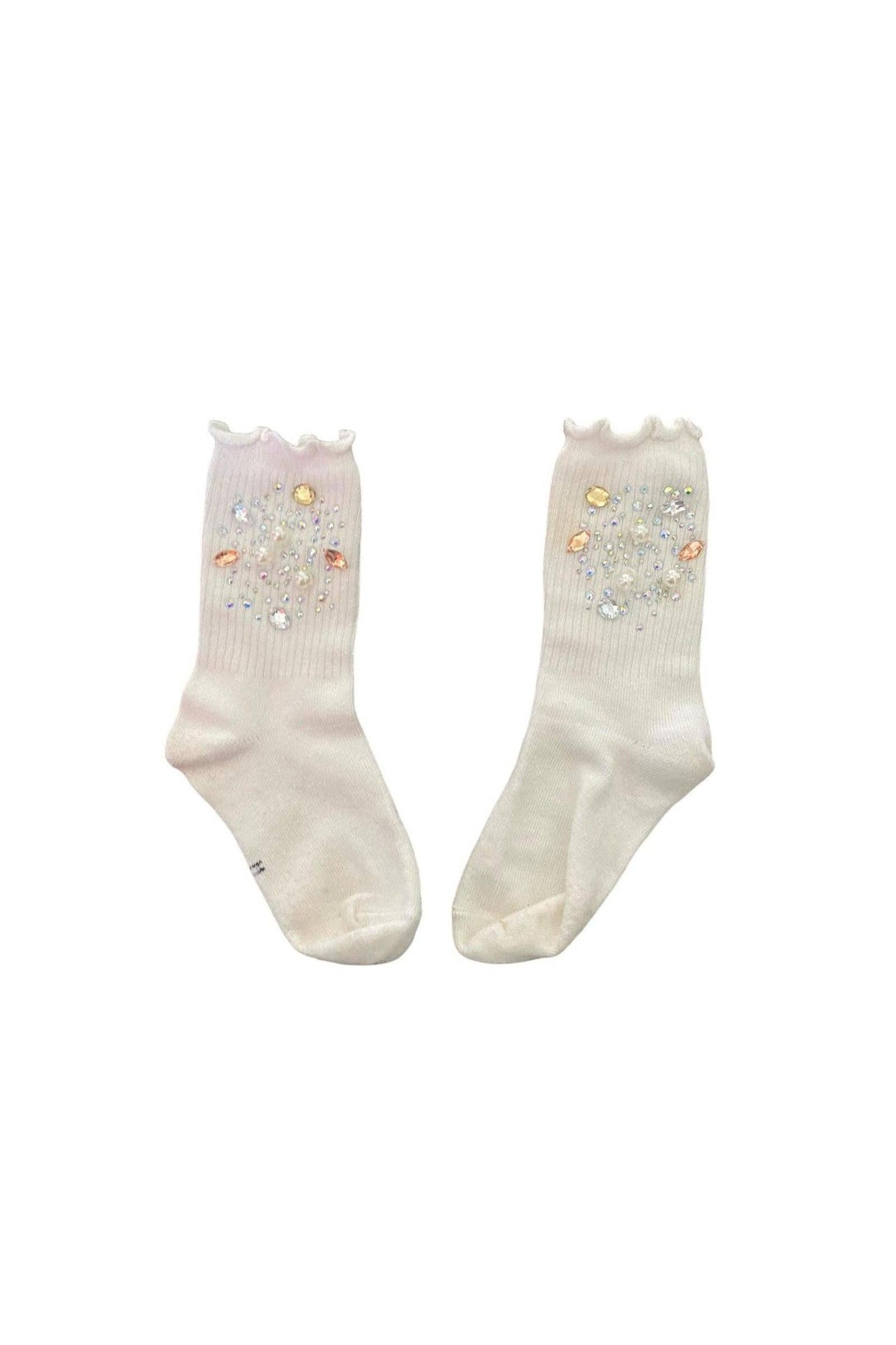 Three Wildflower Designs - Silver and Gold Gem High Socks